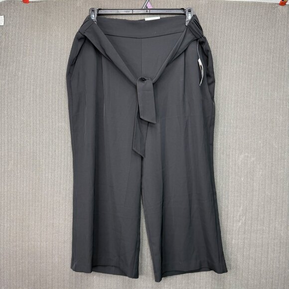 Time And Tru Womens Size XL Black Wide Leg Soft Pants Stretchy Waist Office Wear - Picture 1 of 10